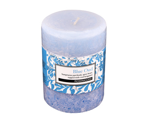 Rosemoore Blue Oud Scented Pillar Candle