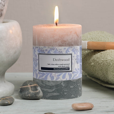 Rosemoore Driftwood Scented Pillar Candle
