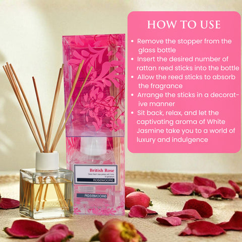 Rosemoore British Rose Scented Reed Diffuser 200 ml