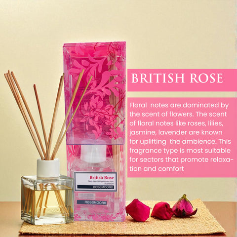 Rosemoore British Rose Scented Reed Diffuser 200 ml