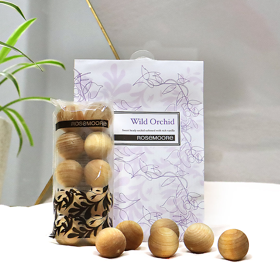 Wooden Ball pomegranate & Scented Sachet Wild Orchid