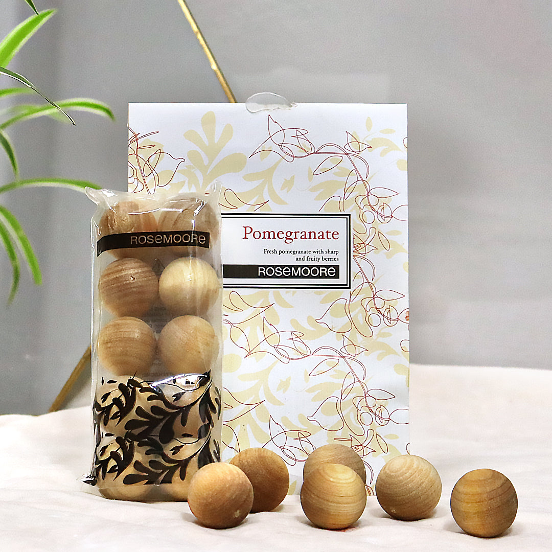 Rosemoore Seamoss Wooden Balls & Scented Pomegranate Sachet Combo