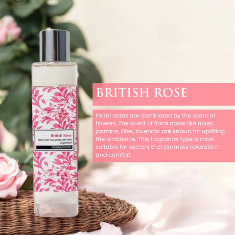 Rosemoore British Rose Scented Reed Diffuser Refill Oil 200 ml