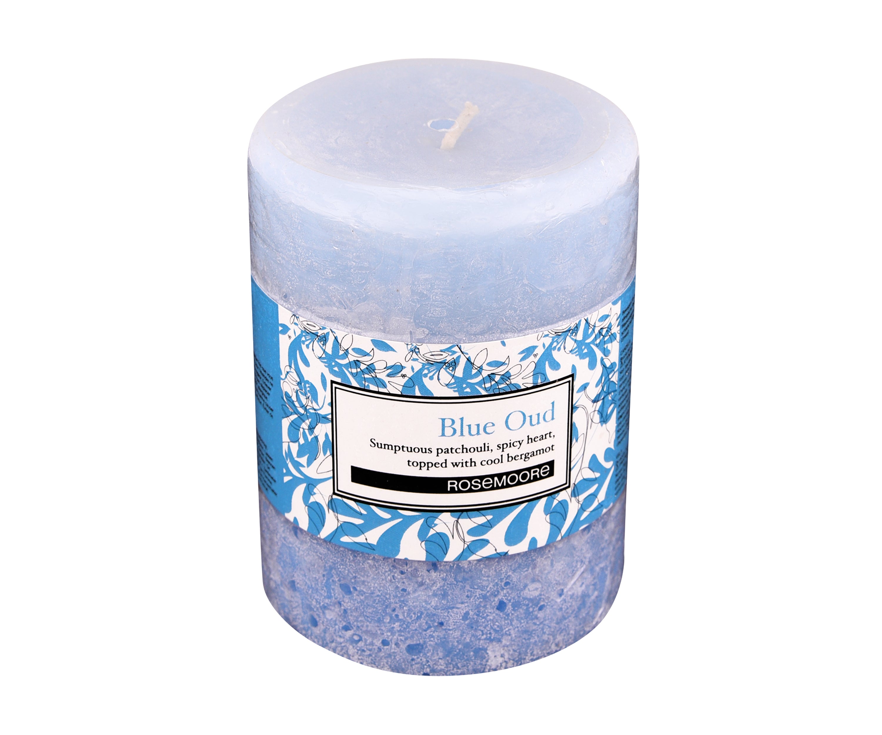 Rosemoore Blue Oud Scented Pillar Candle