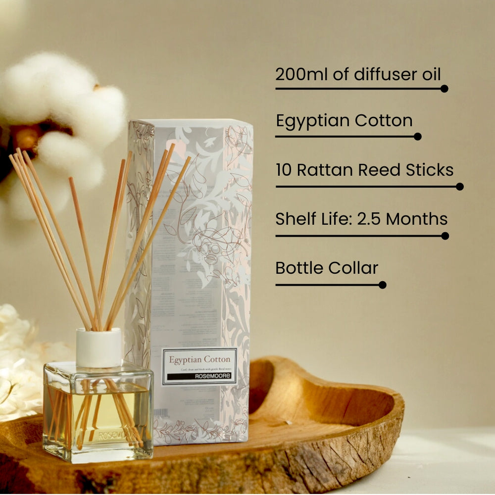 Home Rosemoore Scented Egyptian Cotton Reed Diffuser 200 ml