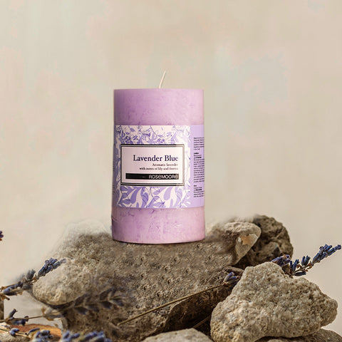 Rosemoore Lavender Blue Scented Pillar Candle 3x5 Inches