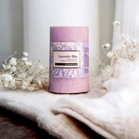 Rosemoore Lavender Blue Scented Pillar Candle 3x5 Inches