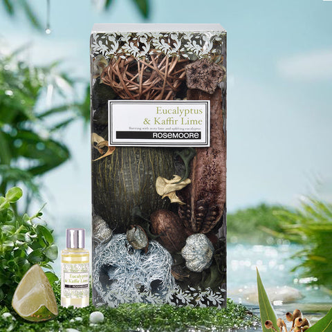 Rosemoore Scented Potpourri and 15 ml-Scented Oil Eucalyptus & Kaffir Lime