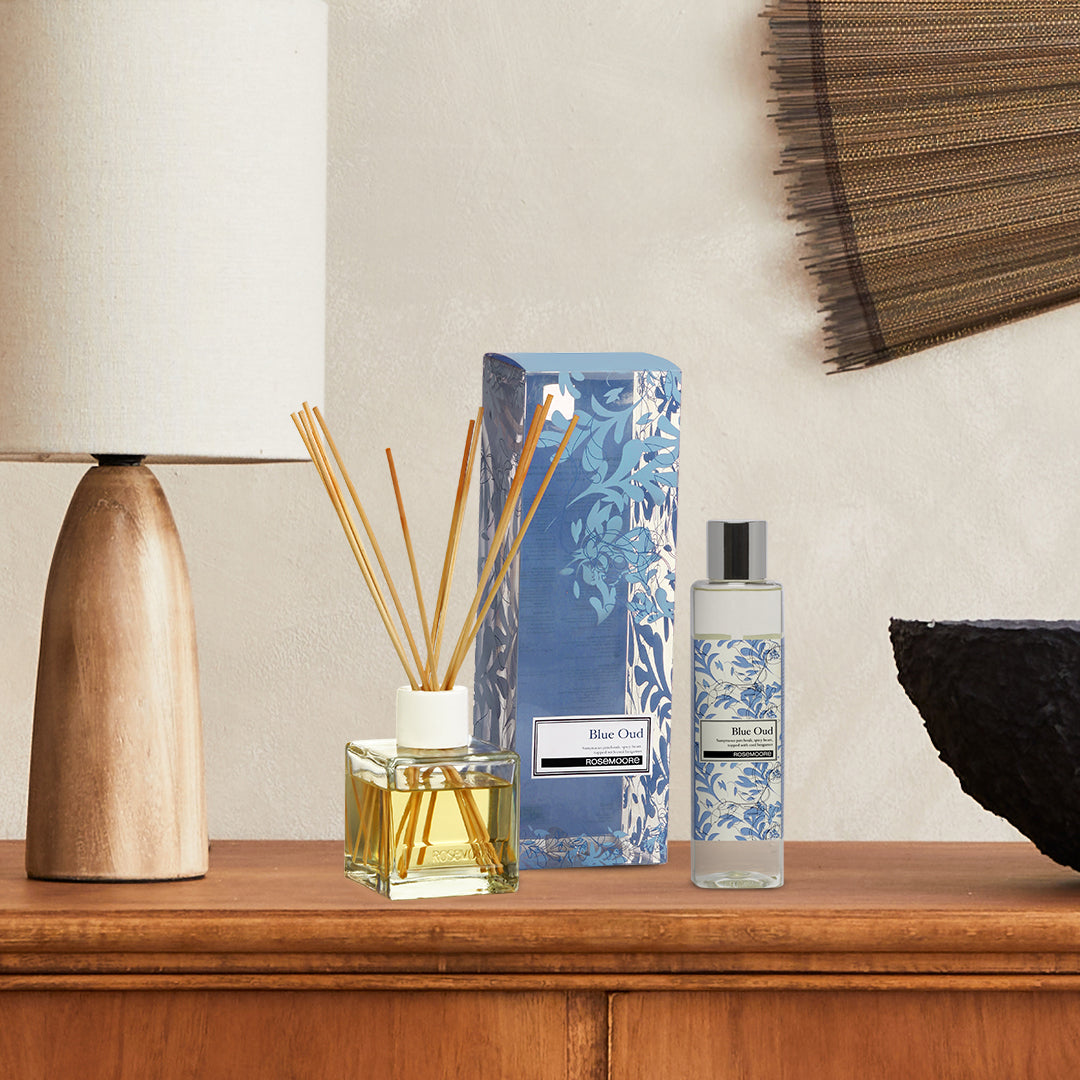 Rosemoore Scented Reed Diffuser and Refill Oil Blue Oud - 200 ml