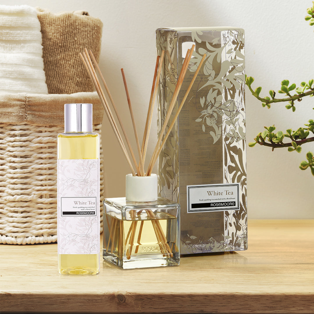 Rosemoore Scented Reed Diffuser and Refill Oil White Tea -200 ml