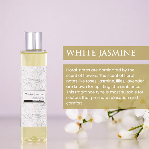 Rosemoore White Jasmine Scented Reed Diffuser Refill Oil 200 ml