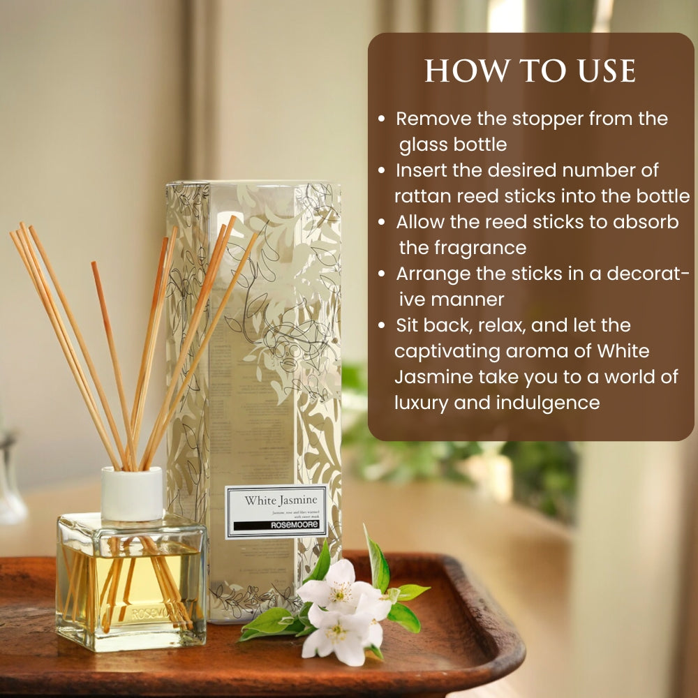 Home Rosemoore Scented White Jasmine Reed Diffuser 200 ml