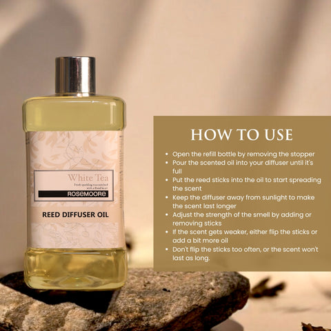 Rosemoore White Tea Scented Reed Diffuser Refill Oil 1L