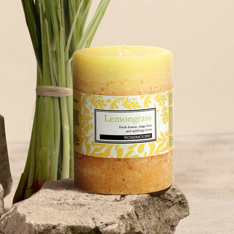 Rosemoore Lemongrass Scented Pillar Candle