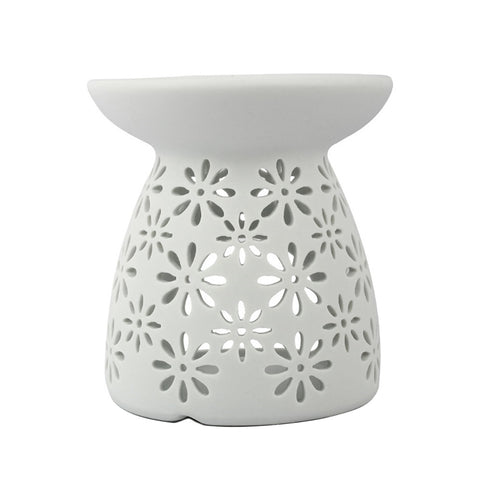 Porcelain Oil Burner - Free Two Pieces  Scented Oil -15 ml Each (Crystal Rose | Cranberry & Fig)