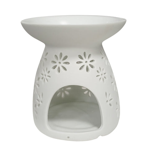 Porcelain Oil Burner - Free Two Pieces  Scented Oil -15 ml Each (Crystal Rose | Cranberry & Fig)