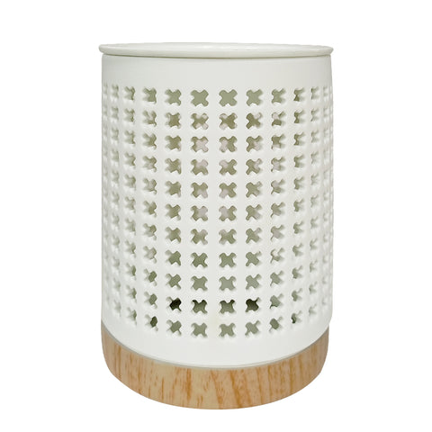 Porcelain Oil Cross Design Burner-Free Two Pieces  Scented Oil -15 ml Each ( Crystal Rose | Cranberry & Fig)