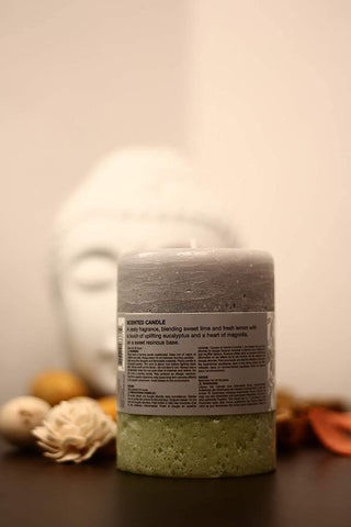 Scented Pillar Candle Eucalyptus & Kaffir Lime