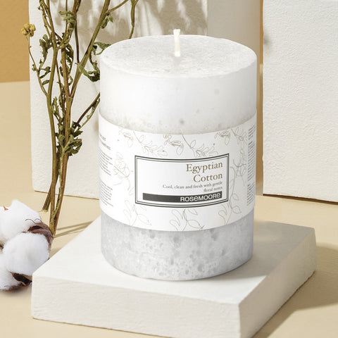Rosemoore Egyptian Cotton Scented Pillar Candle
