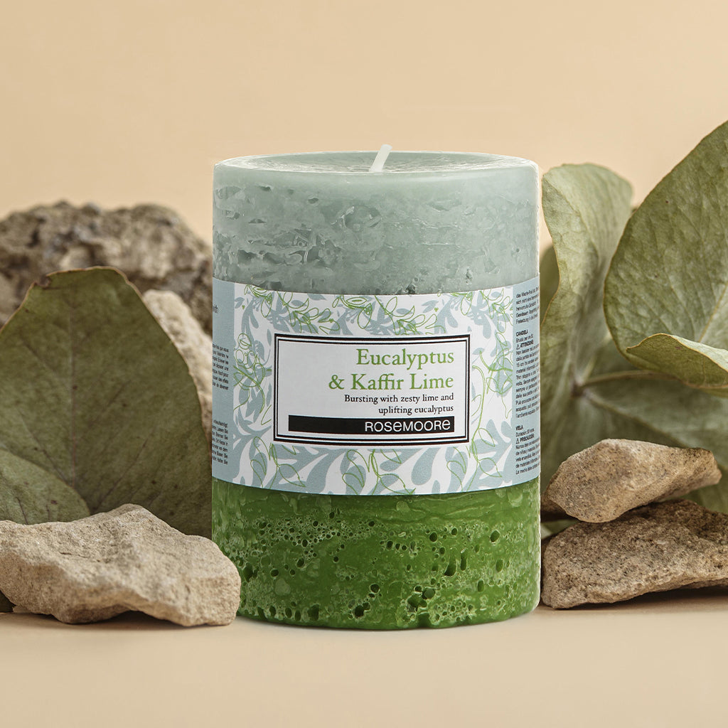Scented Pillar Candle Eucalyptus & Kaffir Lime