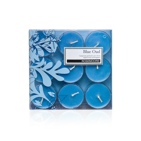 Rosemoores Blue Oud Scented Tea Light (Pack of 9)
