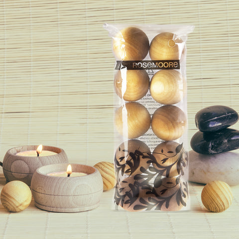 Rosemoore White Tea Scented Wooden Balls Pack of 10