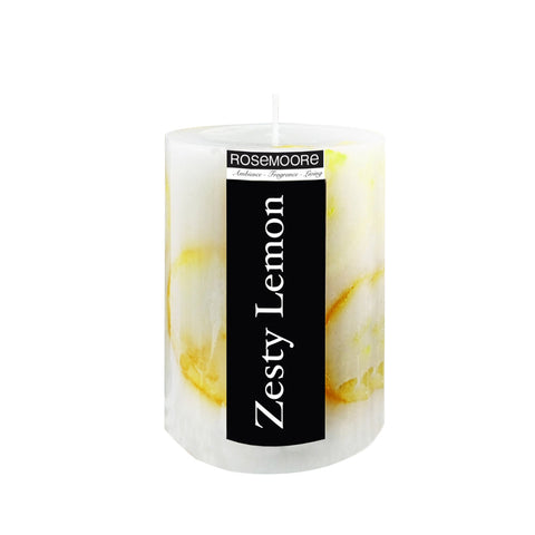 Rosemoore Zesty Lemon Scented Pillar Candle