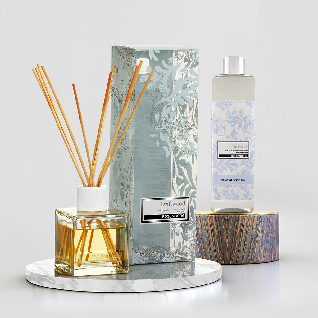 Roval Reed Diffuser Scented Reed Diffuser & Reed Diffuser Refill Oil 1 Litre Driftwood ...